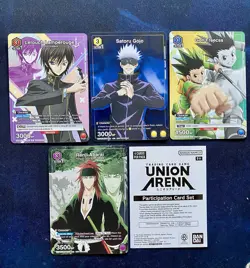 Participation Pack SET Union Arena Promo English Lelouch, Gon, Gojo, Renji - Image 1