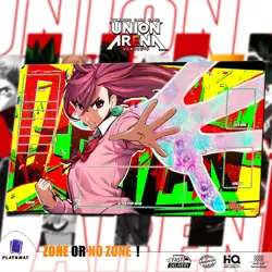 Union ARENA TCG Playmat 24x14"(60*35cm) | DANDADAN - Momo Ayase - Stitched Edges - Image 1