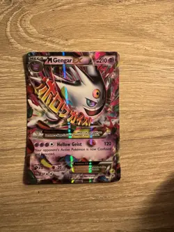 Pokemon Mega M Gengar EX Black Star Promo Shiny Holo Card XY166 - Image 1