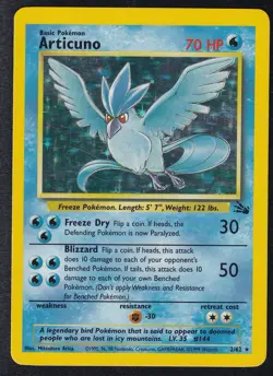 Pokemon Card Articuno Holo 2/62 Fossil - Image 1