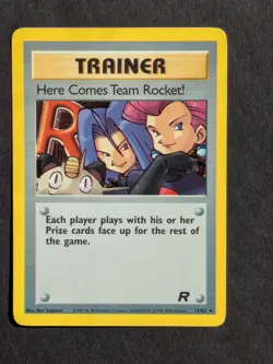 HERE COMES TEAM ROCKET! HOLO RARE Pokemon Trainer Card 15/82 Near Mint - Image 1