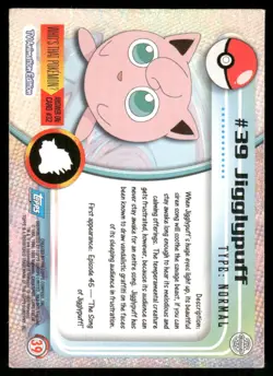 Pokemon Cards Jigglypuff #39 Topps Trading Cards Series 1 LP *1 - Image 2