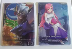 Gundam Card Game ENGLISH Promo EX Base EXBP-002 and EX Resource EXRP-002 NM - Image 1