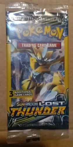 Pokemon Lost Thunder 3 Card Booster Packs Doubled Factory Sealed - Image 1