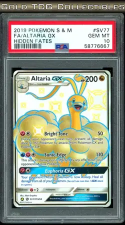 PSA 10 ⭐ Pokemon Altaria GX SV77 77 Full Art Shiny Hidden Fates Sun Moon Graded - Image 1