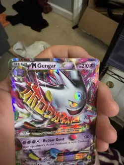 Pokemon M Gengar EX XY166 Mega Evolution Full Art Promo Holo Card XY Set - Image 3