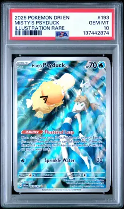 2025 POKEMON DRI EN-DESTINED RIVALS ILLUSTRATION RARE MISTY'S PSYDUCK PSA 10 - Image 1