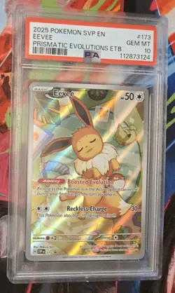 Pokemon TCG Eevee Prismatic Evolutions Black Star Promo Holo PSA 10 #173 EN - Image 1