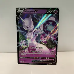 Pokemon TCG Mewtwo V Pokemon Go Ultra Rare Full Art Holo 030/078 LP 2022 - Image 1