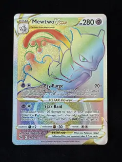 Pokemon Sword & Shield Go MEWTWO VStar #079/078 Secret Rare Full Art Rainbow - Image 1