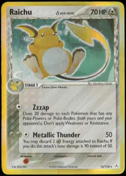 Raichu 15/110 Pokemon TCG Holon Phantoms Reverse Holo Rare - Image 1