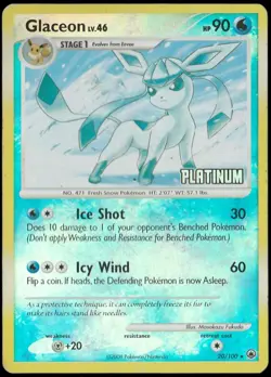 Glaceon 20/100 Pokemon TCG Majestic Dawn Reverse Holo Rare Stamped - Image 1