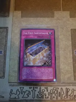 YUGIOH TCG THE FIRST SARCOPHAGUS AST-101 SUPER UNLIMITED EDITION MP - Image 1