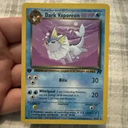 Dark Vaporeon 45/82 Team Rocket Pokemon LP 1st Edition Card - Image 1