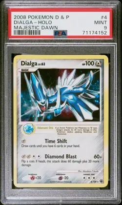 2008 POKEMON DIAMOND & PEARL MAJESTIC DAWN #4 DIALGA-HOLO PSA 9 - Image 1