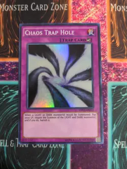 Yu-Gi-Oh! Chaos Trap Hole OP03-EN012 Unlimited Super Rare NM - Image 1