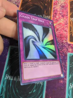 Yu-Gi-Oh! Chaos Trap Hole OP03-EN012 Unlimited Super Rare NM - Image 2