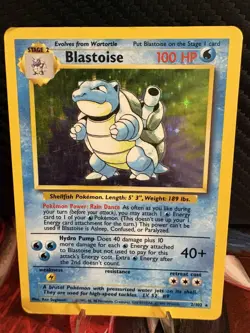 Base Set Blastoise Holo 2/102 WOTC Vintage Pokemon Card MP - Image 1