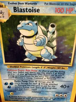 Base Set Blastoise Holo 2/102 WOTC Vintage Pokemon Card MP - Image 2
