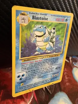 Base Set Blastoise Holo 2/102 WOTC Vintage Pokemon Card MP - Image 4