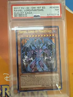 2006 Yugioh PSA 7 Raviel, Lord of Phantasms DUSA-EN098 Ultra Rare Card NM - Image 1