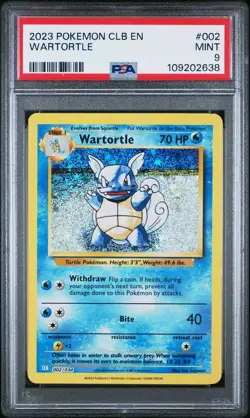 PSA 9 2023 POKEMON CLB-TRADING CARD GAME CLASSIC #002 WARTORTLE - Image 1