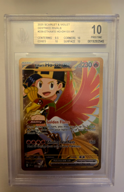 BGS 10 Pristine Destined Rivals Ethan's Ho-Oh EX Hyper Rare Card 239/182 - Image 1