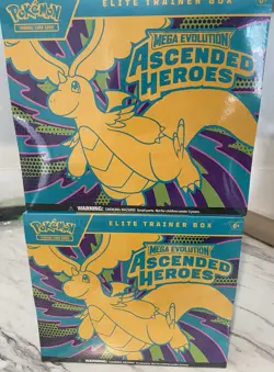 Pokemon Mega Evolution Ascended Heroes ETB LOT OF 2 New Factory Sealed SOLD OUT - Image 1