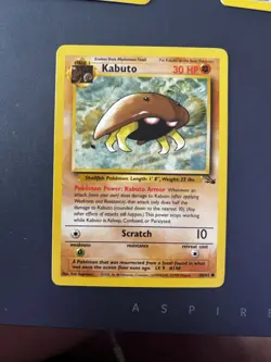 Pokemon Kabuto Fossil 1st Edition Common 50/62 English 1999 30 HP Trading Card - Image 1