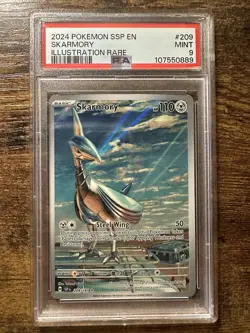 PSA 9 Skarmory 209/191 Illustration Rare Pokemon Surging Sparks MINT - Image 1
