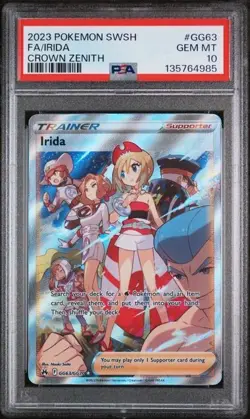 2023 POKEMON SWORD & SHIELD CROWN ZENITH #GG63 FULL ART/IRIDA PSA 10 - Image 1