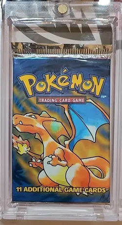 Pokemon Unlimited Base Set Booster Pack 21.0g CHARIZARD Art Short Crimp🔥 - Image 1