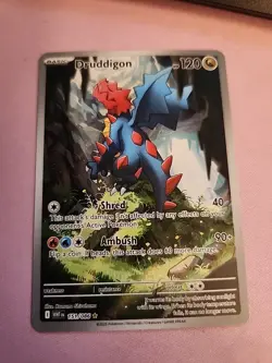 Pokemon Druddigon Illustration Rare 151/86 White Flare N/M - Image 1