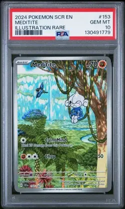 Meditite - 153/142 Stellar Crown Illustration Rare PSA 10 GEM MINT - POKEMON TCG - Image 1