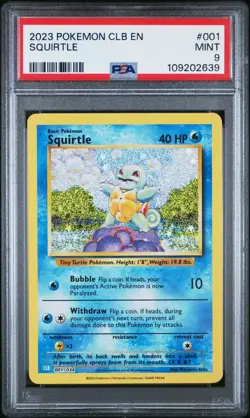 PSA 9 Squirtle 001/034 CLB Blastoise & Suicune ex Deck Pokemon 2023 - Image 1