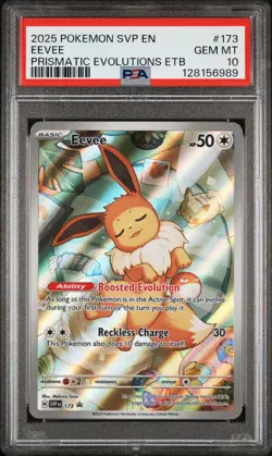 2025 POKEMON SVP EN-SV BLACK STAR PROMO #173 EEVEE PSA 10 - Image 1