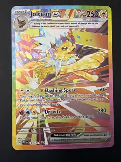 Pokemon Jolteon ex 153/131 Prismatic Evolutions Holo SIR 260 HP Flashing Spear - Image 1