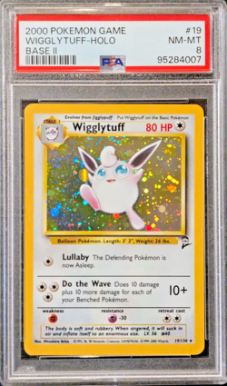 PSA 8 NM-MT Wigglytuff #19 Base Set 2 Holo 2000 Pokemon Game English - Image 1
