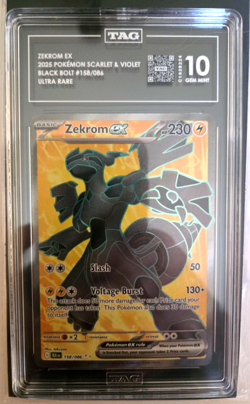 ZEKROM BLACK BOLT POKEMON ULTRA RARE #158/086 - TAG 10 GEM MINT🔥 - Image 1