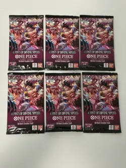 One Piece TCG OP-11 A Fist Of Divine Speed Booster Packs Lot Of 6 From Bandai - Image 1