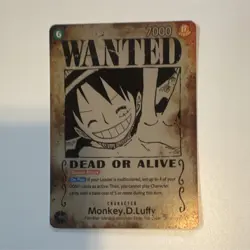 One Piece Monkey D. Luffy Wanted Foil Double Attack Character Card 7000 Power - Image 1