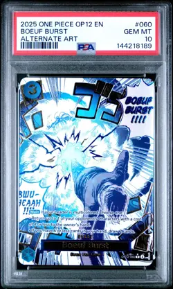 2025 One Piece OP12 EN Boeuf Burst Alternate Art #060 PSA 10 GEM MINT - Image 1