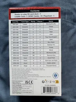 Brand New Sealed One Piece TCG: Straw Hat Crew Starter Deck 1 (ST-01) English - Image 2