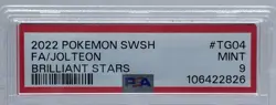 2022 Pokemon SWSH - Brilliant Stars - Jolteon #TG04 Full Art Holo - PSA 9 Mint - Image 4