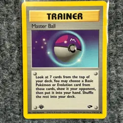 Vintage Pokemon Gym Challenge Master Ball 1st Edition 116/132 Uncommon NM/Mint - Image 1