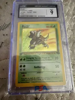 Pokemon Pinsir 1999 Jungle 1st Edition 9/64 Holo CGC 9 Mint - Image 1