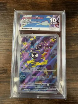 Pokemon TCG Gastly 177/162 Temporal Forces Illustration Rare Ace 10 Gem Mint - Image 1