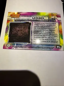 1998 Topps Pokemon Mewtwo Strikes Back Movie Legends #1 Holo NM/LP Black Label - Image 2