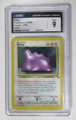 1999 Pokemon Fossil Ditto 3/62 Holo CGC 9 - Image 1