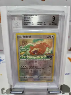 2022 Pokemon Go Reverse Foil #59 Ditto Bidoof BGS 9 - Image 1